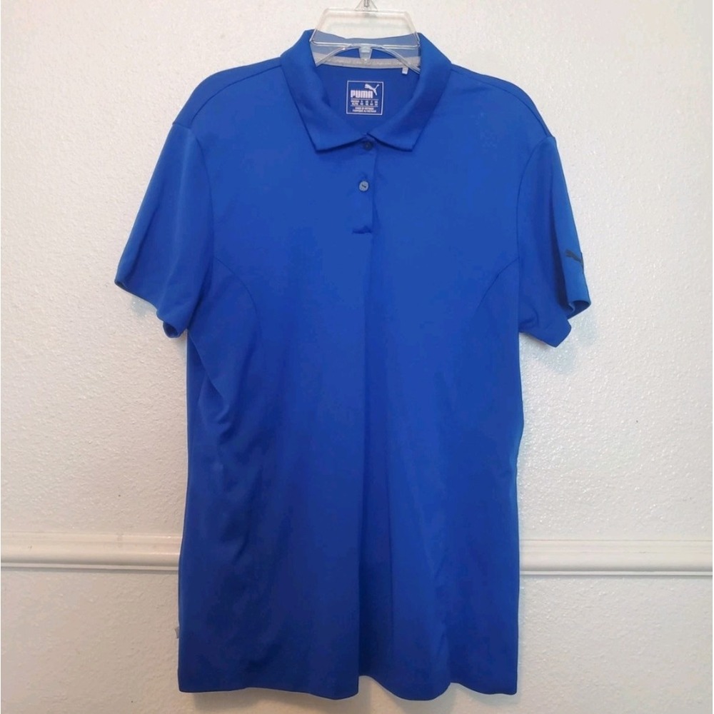 Puma Golf Womens Royal Blue dryCELL Short Sleeve Polo Shirt Size Large